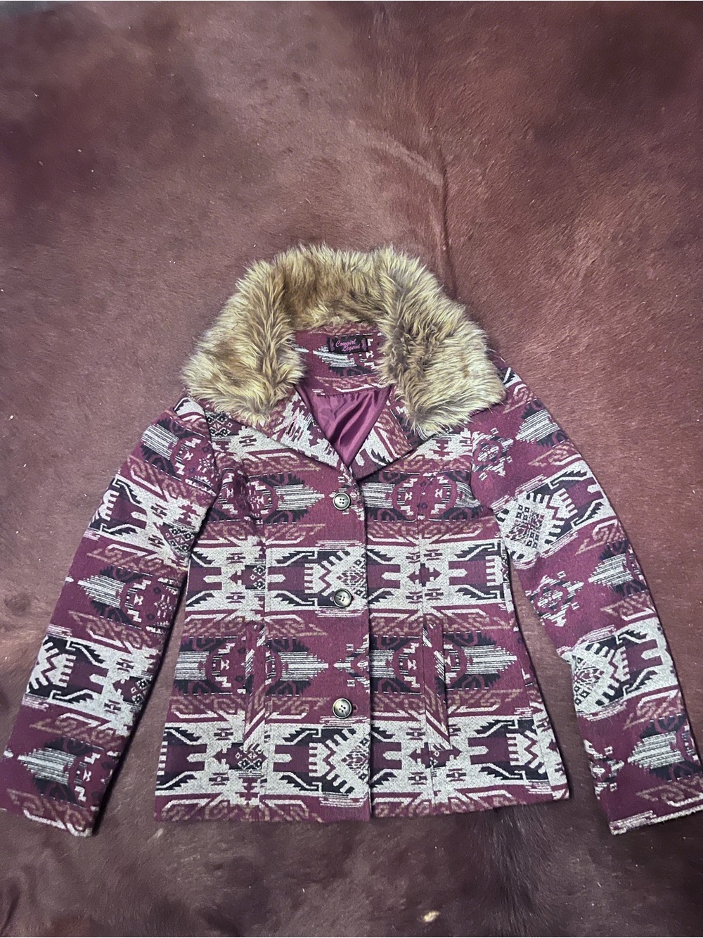 Cowgirl Legend Coat Jacket Southwestern Aztec Wool Blend